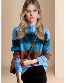 Winter sweater half high collar tops for women