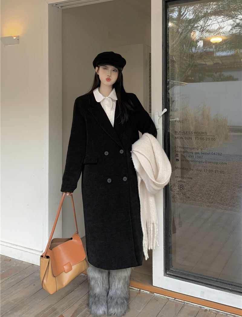 Temperament clip cotton overcoat slim windbreaker for women
