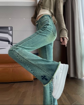 Mopping tight flare pants micro speaker high waist jeans
