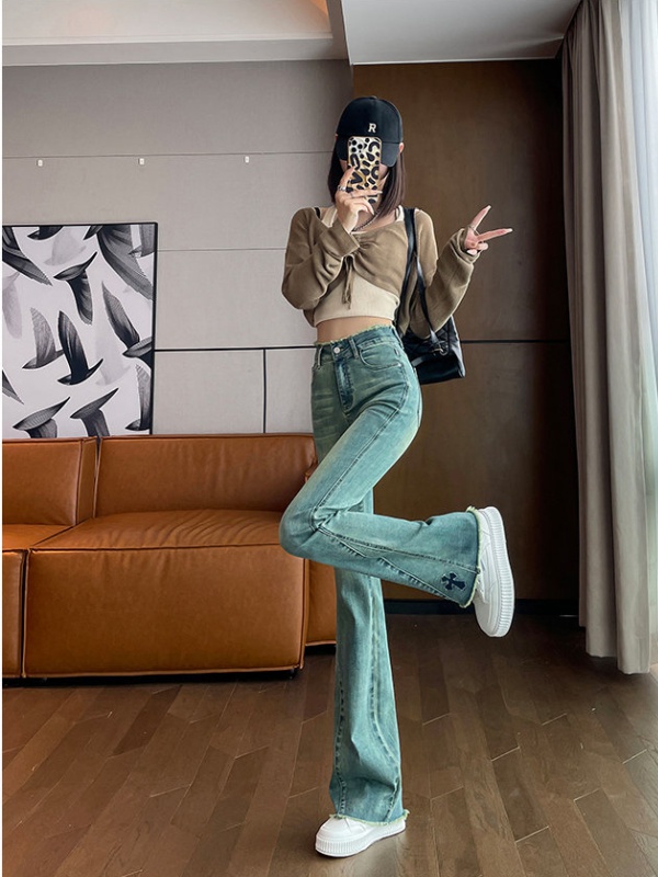 Fashion jeans mopping flare pants for women
