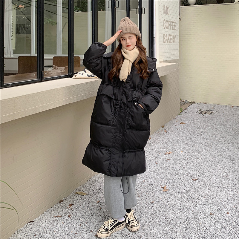 Exceed knee long coat slim winter cotton coat