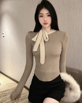 Mixed colors tops bottoming sweater for women