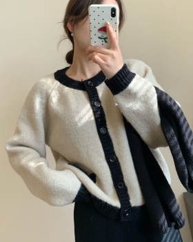Knitted chanelstyle tops loose sweater for women