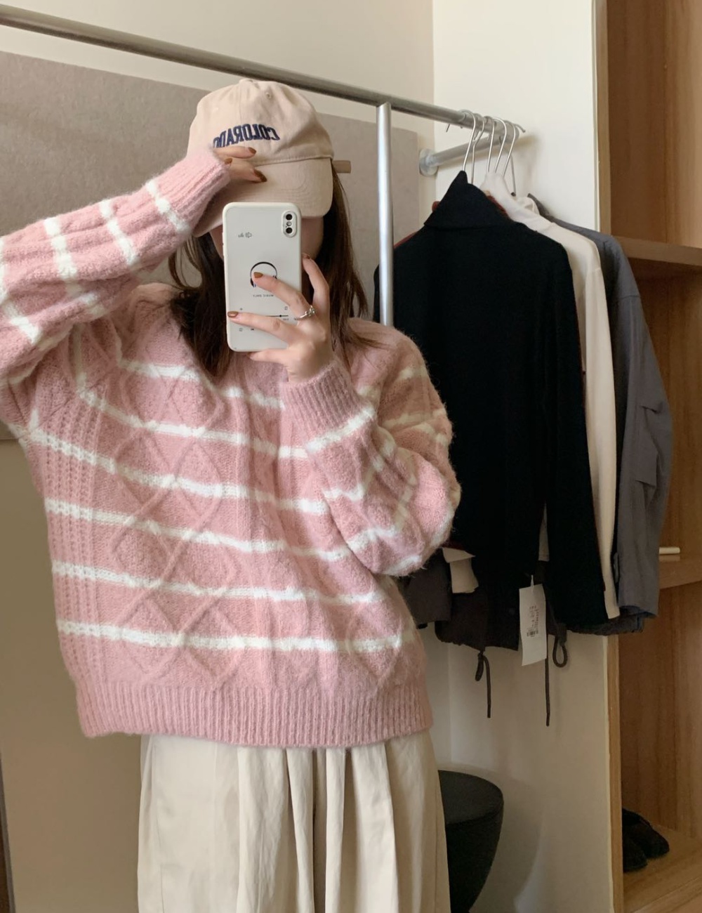 Japanese style mixed colors tops lazy sweater