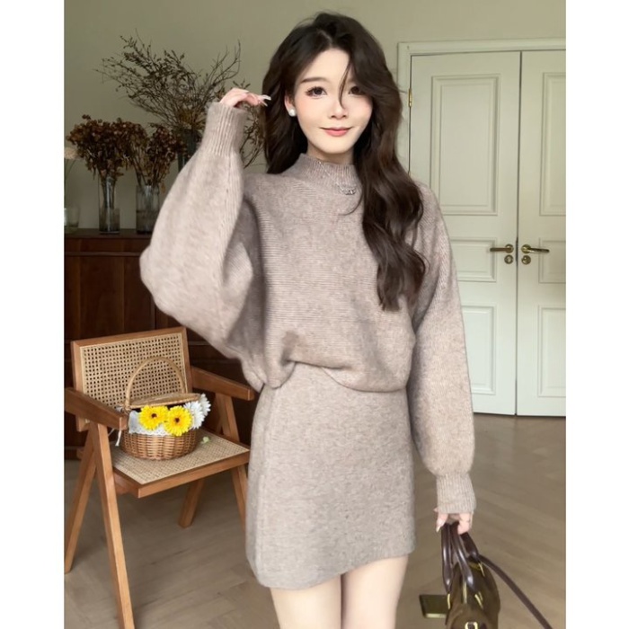 Autumn and winter pure sweater Korean style tops a set