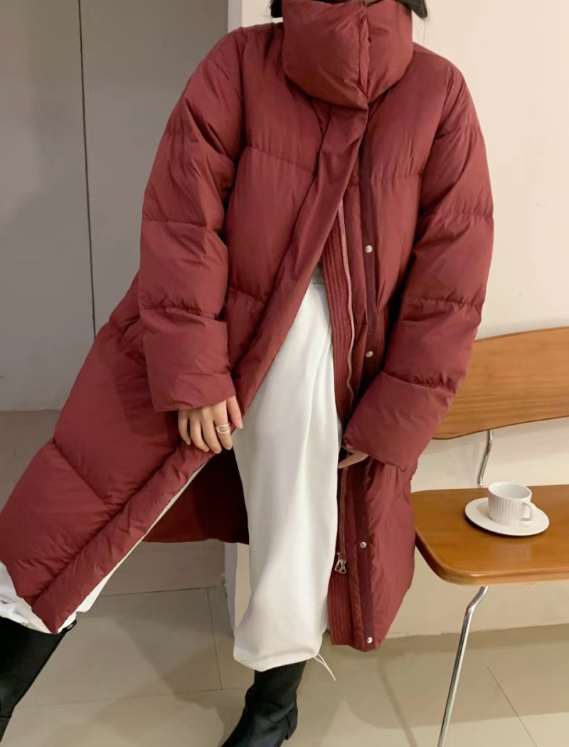 Exceed knee thick classic all-match long white Casual down coat