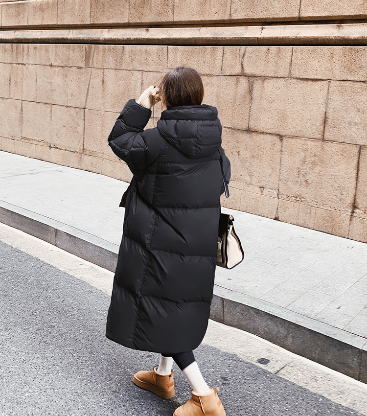White exceed knee down coat winter coat for women
