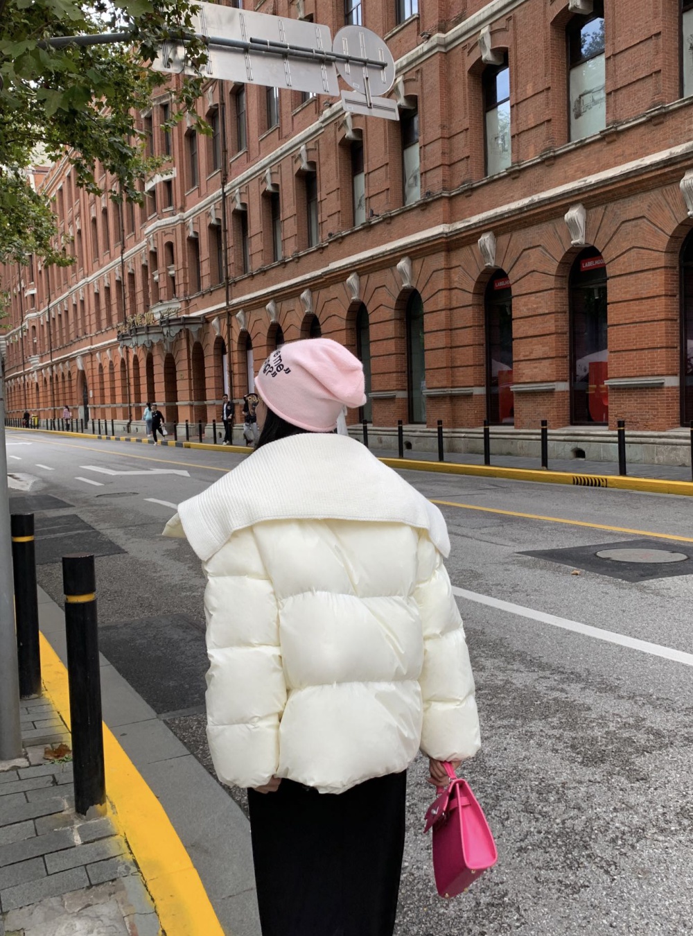 Pseudo-two short down coat winter large lapel coat for women