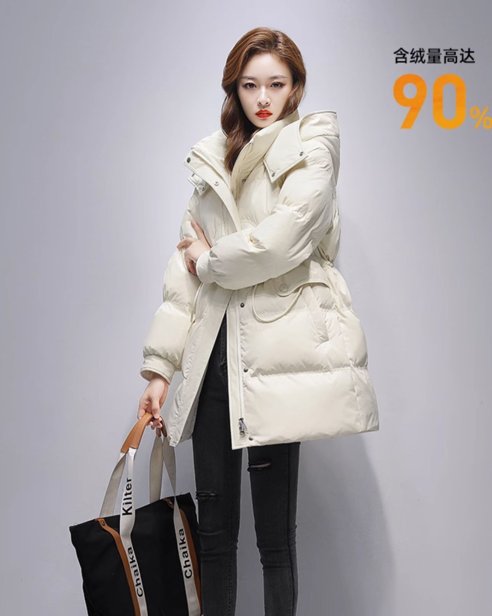 Thick long coat slim winter down coat for women