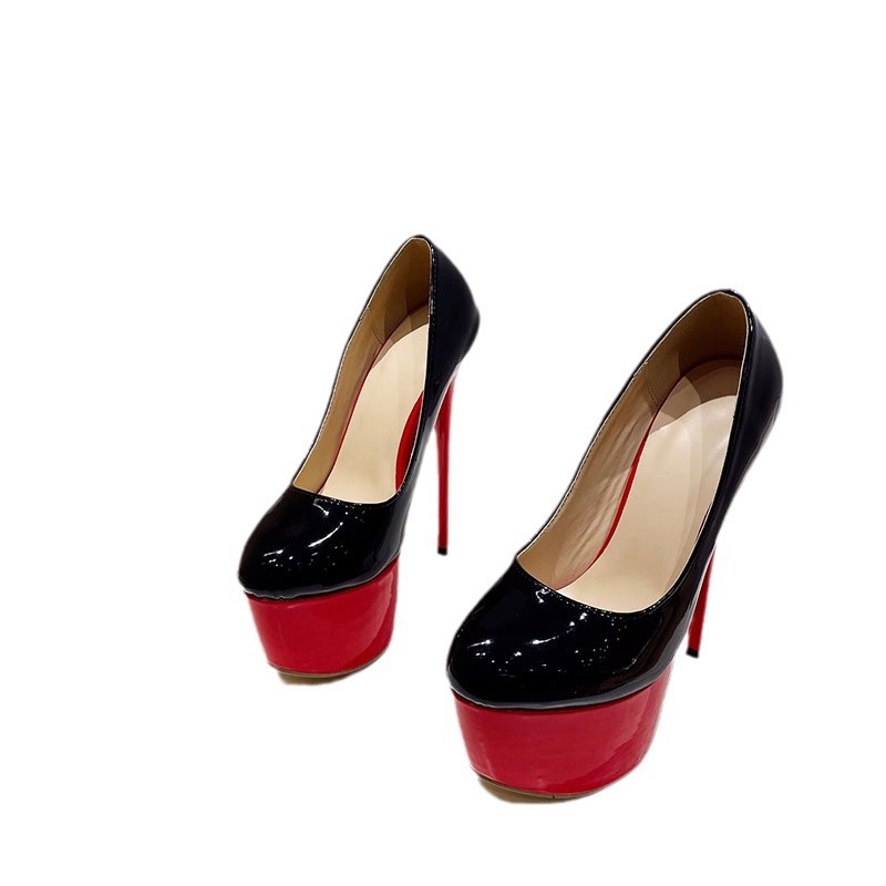 Patent leather shoes high-heeled shoes for women