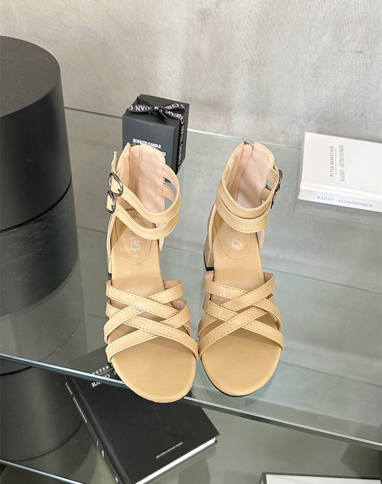 Rome thick shoes open toe sandals for women