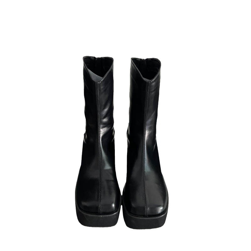 Slipsole short boots European style platform for women