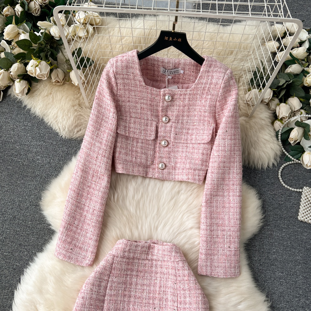 Light luxury winter skirt mermaid cardigan 2pcs set