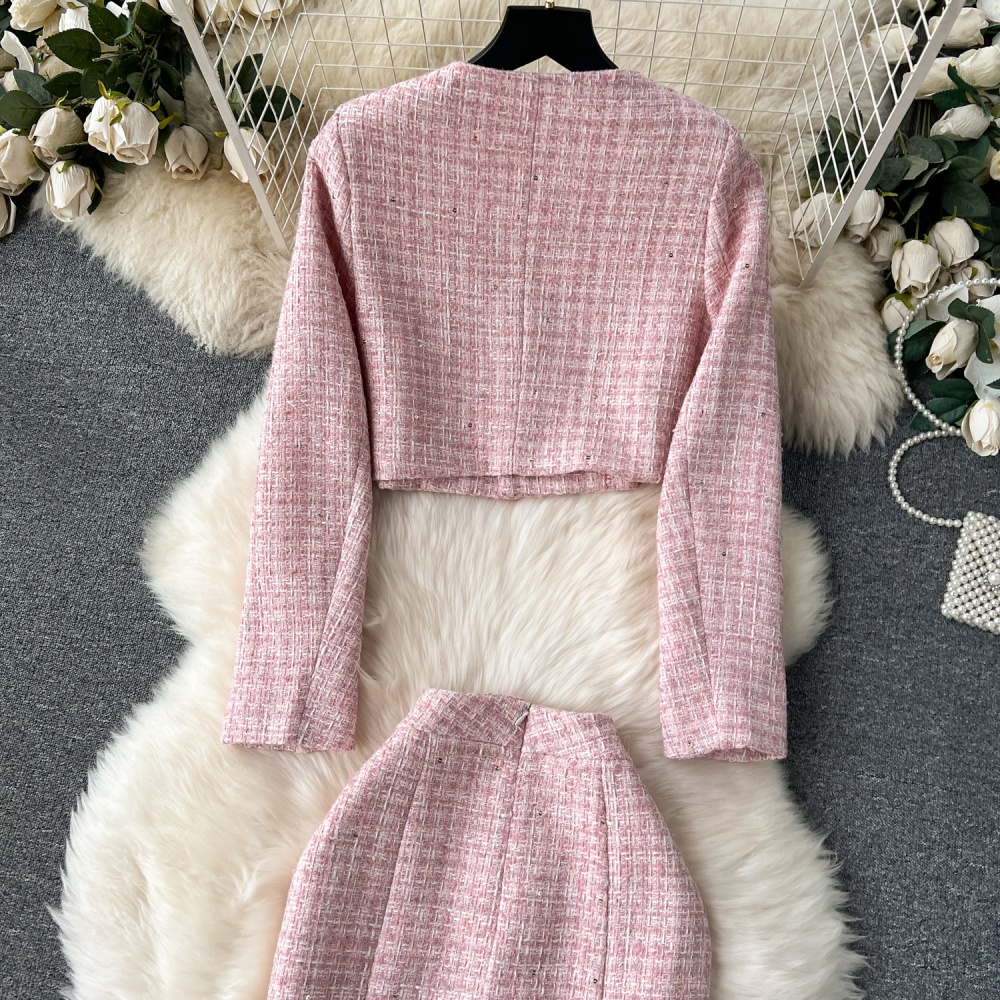 Light luxury winter skirt mermaid cardigan 2pcs set