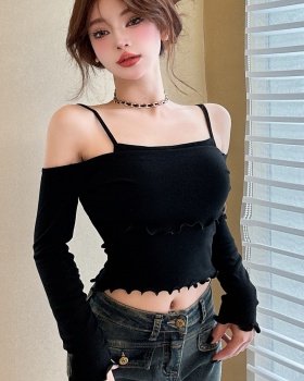France style niche hollow halter tops