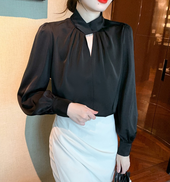 Long sleeve Korean style tops all-match shirt for women