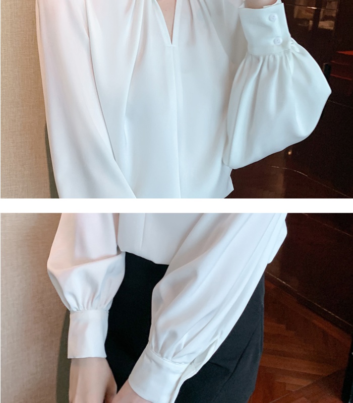 Long sleeve Korean style tops all-match shirt for women