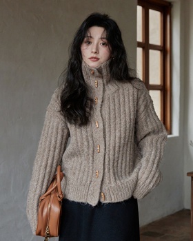 France style niche coat high collar sweater for women