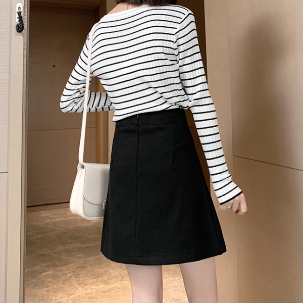 College style woolen skirt pleated A-line culottes