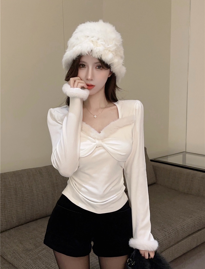 Slim autumn and winter bottoming shirt unique tops for women