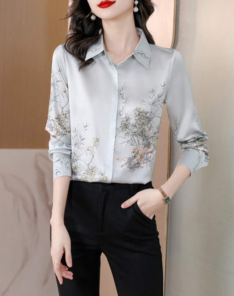 Spring and autumn silk fashion shirt for women