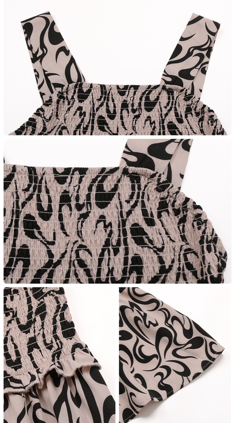 Sling European style pattern geometry summer dress for women