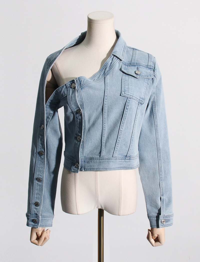 Denim niche jacket washed American style coat for women