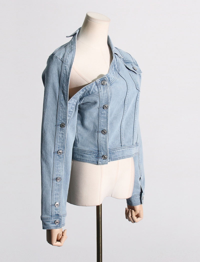 Denim niche jacket washed American style coat for women