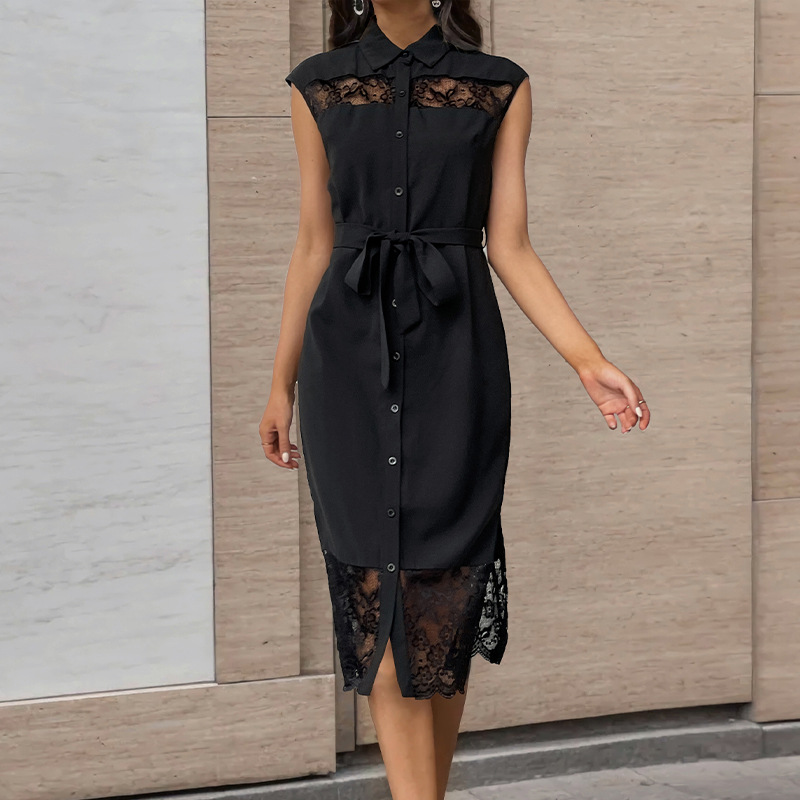 Lapel European style summer Chinese style dress