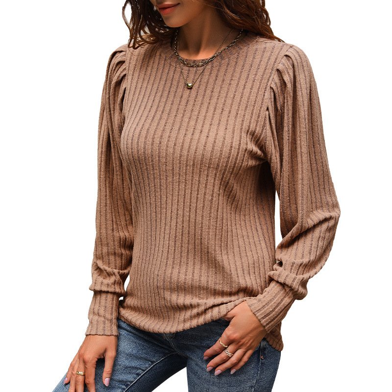 Long sleeve fashion spring puff sleeve tops for women