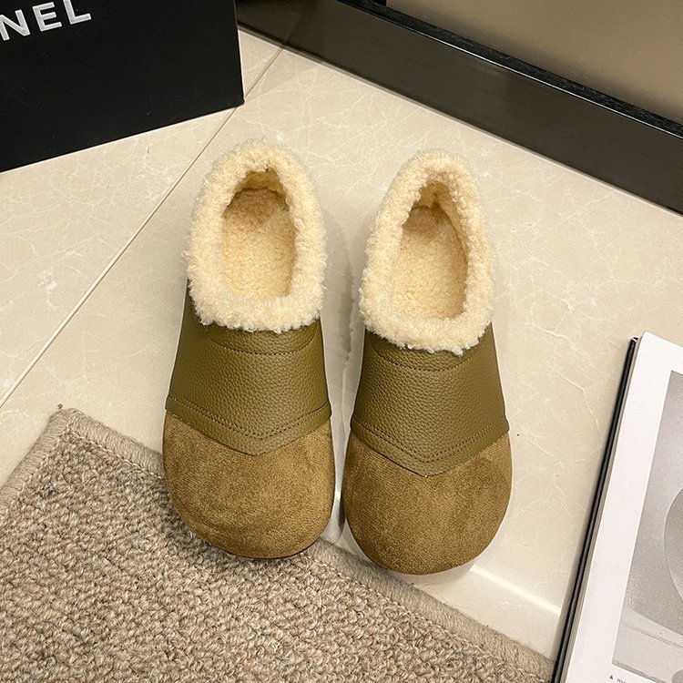 Winter cotton plus cotton shoes thermal Korean style peas shoes