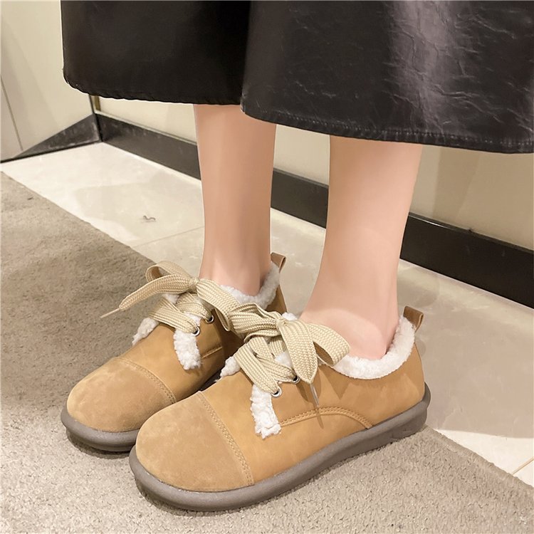 Cotton student shoes Korean style winter flattie for women