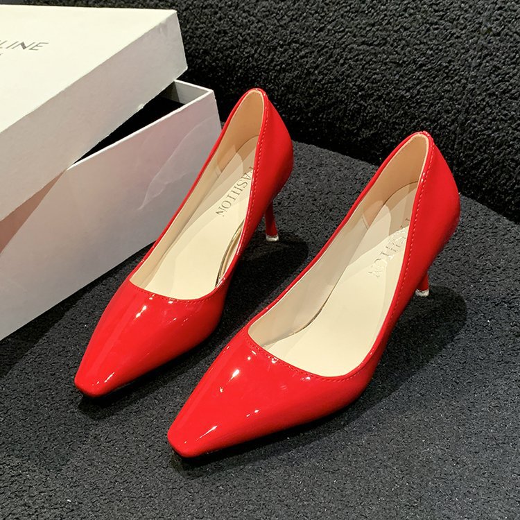 Fine-root pointed shoes low high-heeled shoes for women