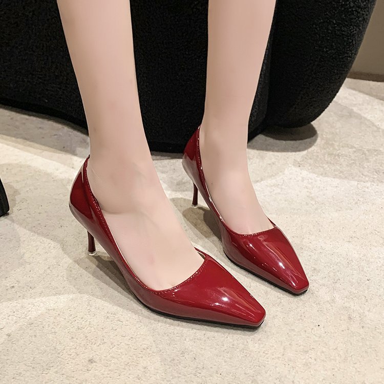 Fine-root pointed shoes low high-heeled shoes for women