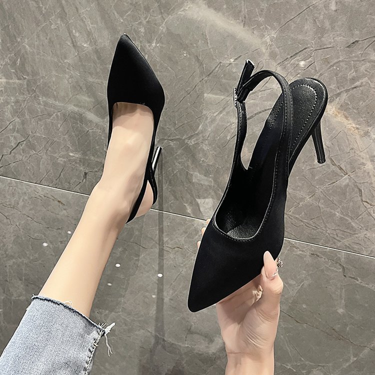 High-heeled fine-root pointed sandals hasp fashion shoes