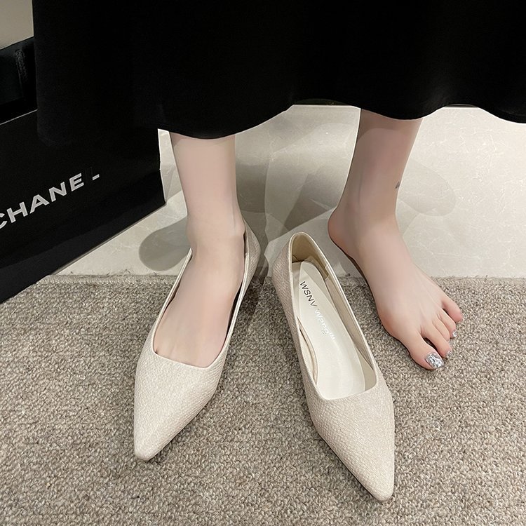 Low pointed shoes fashion Korean style flattie for women