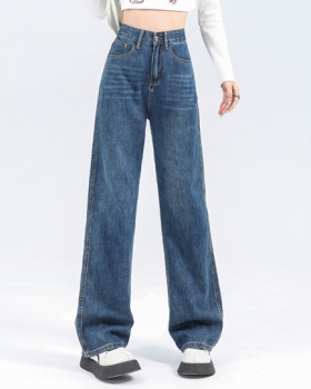 High quality all-match wide leg slim jeans for women