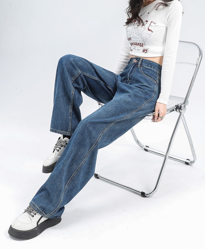 High quality all-match wide leg slim jeans for women
