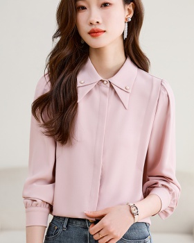Western style spring and autumn tops commuting shirt for women