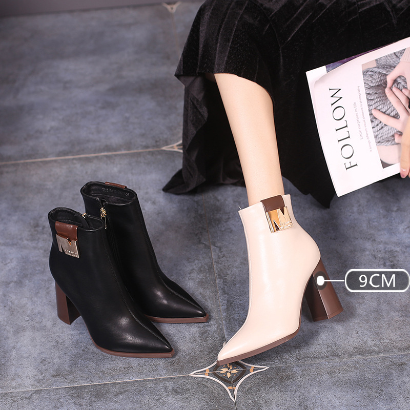 British style high-heeled shoes martin boots for women