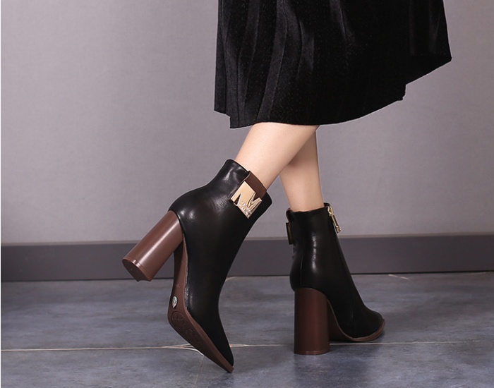British style high-heeled shoes martin boots for women