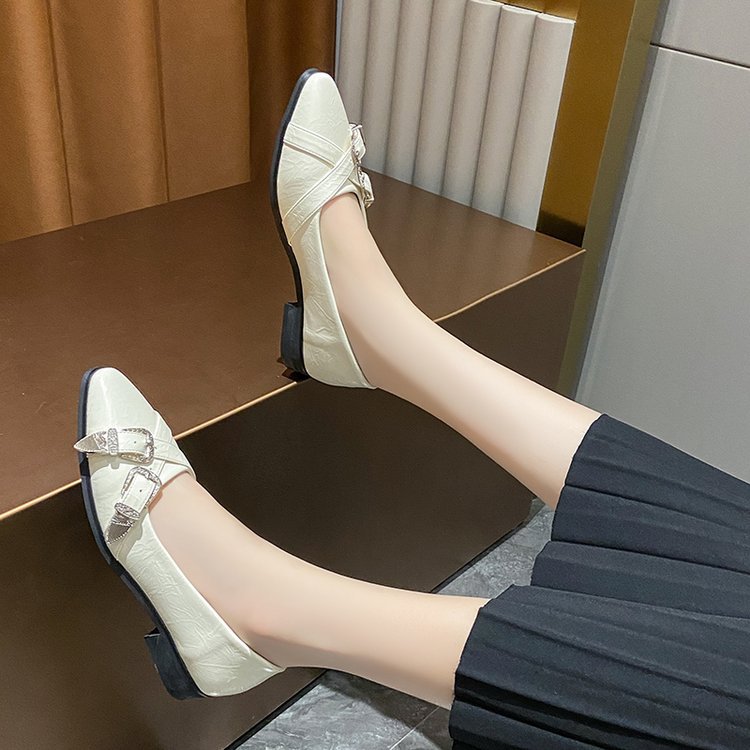 Pointed low shoes spring and autumn peas shoes for women