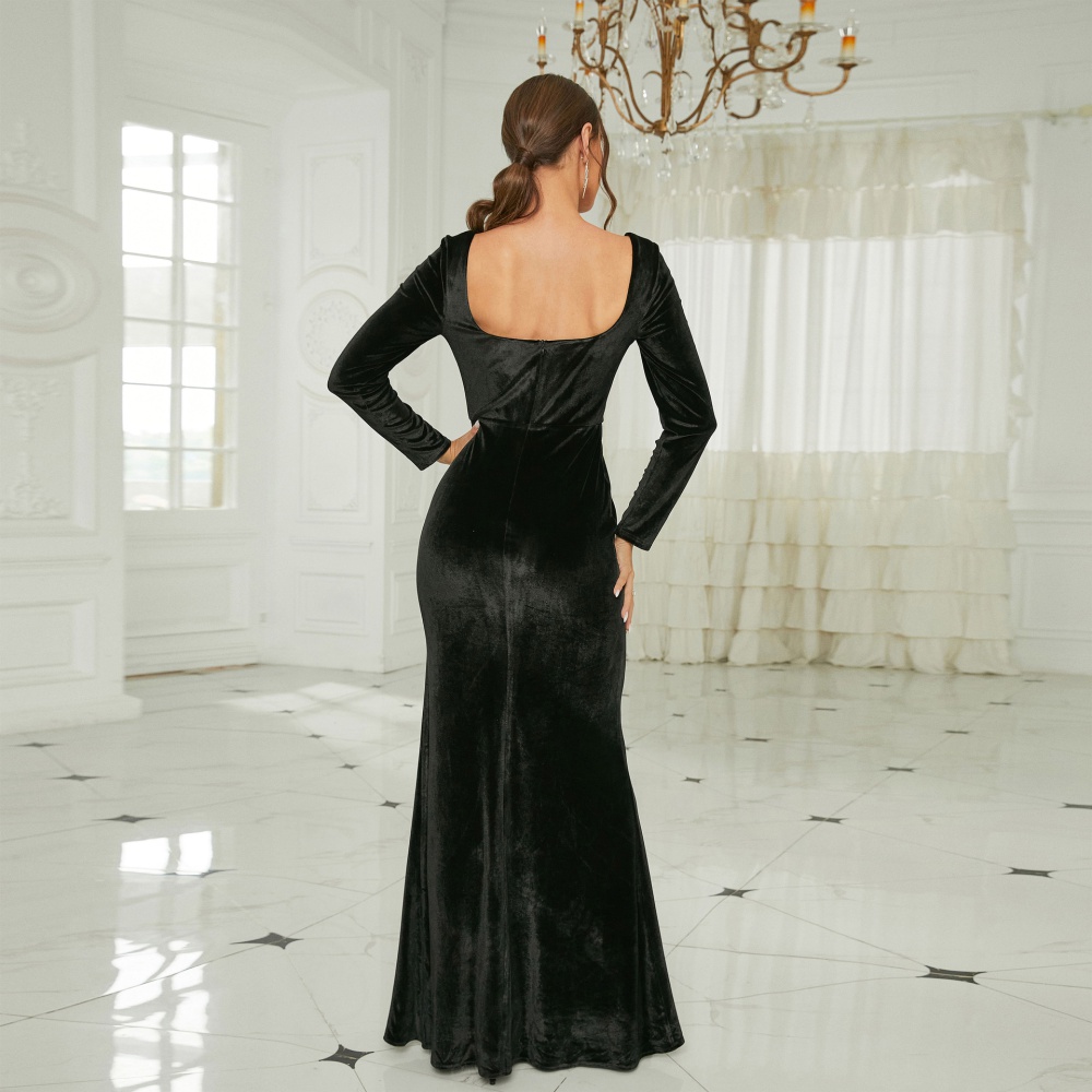 Long evening dress temperament bridesmaid dress for women