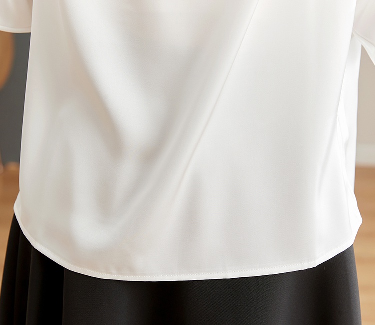 Long sleeve satin shirt all-match tops for women