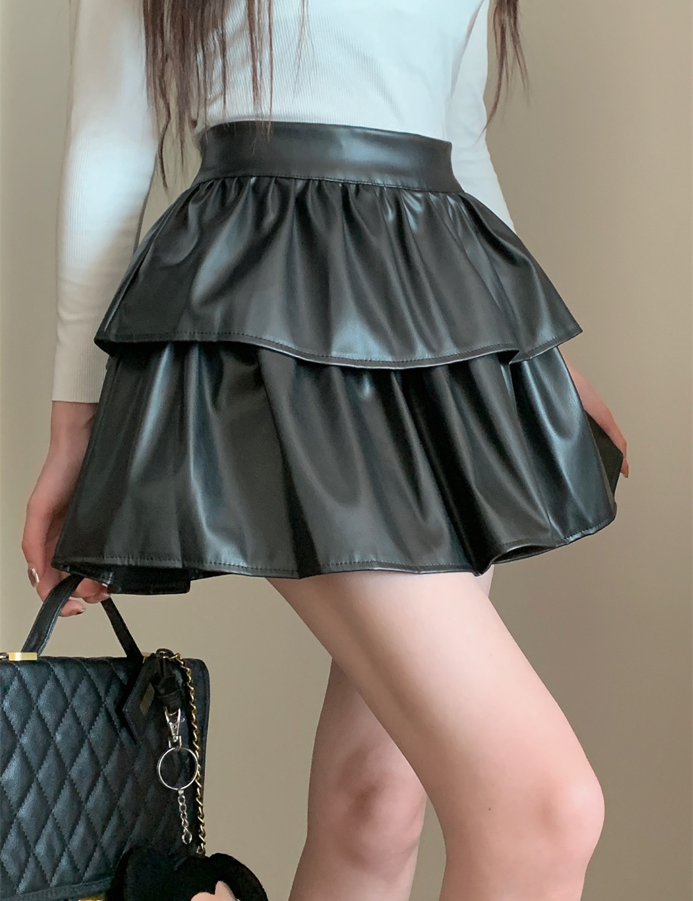 Black spicegirl autumn and winter bottoming skirt