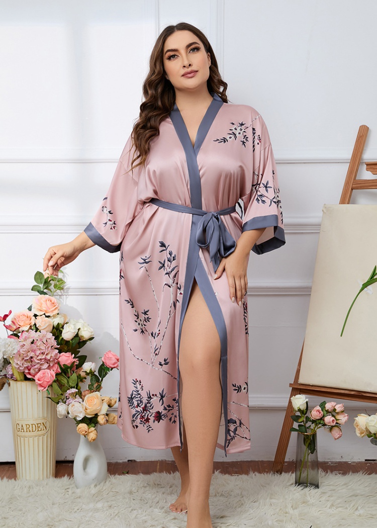 Light luxury satin pajamas summer nightgown for women