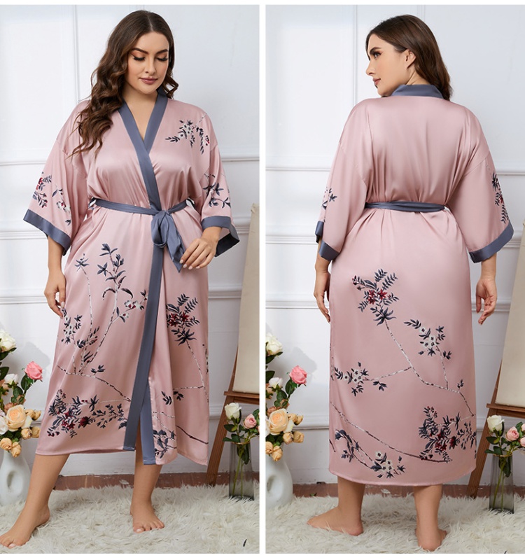 Light luxury satin pajamas summer nightgown for women