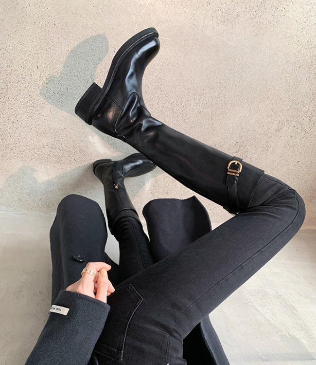 Winter round thigh boots all-match boots
