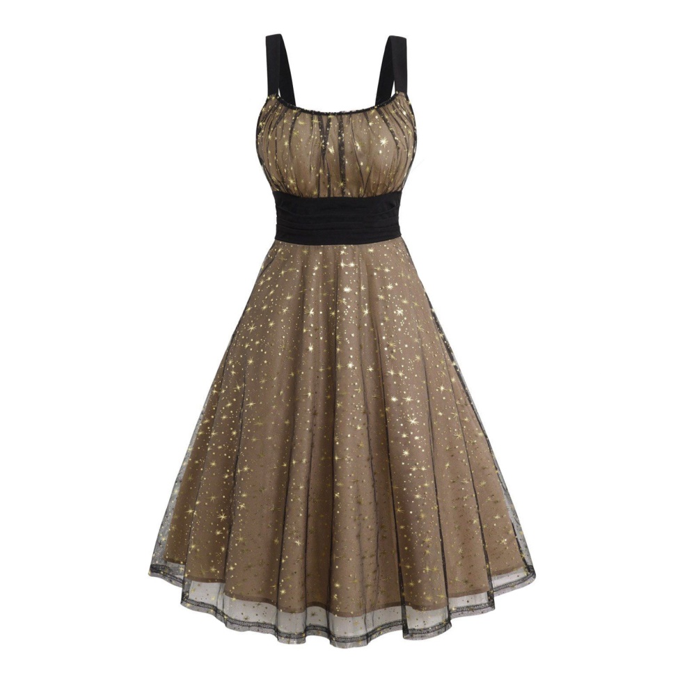 Star banquet sling formal dress sequins christmas party dress