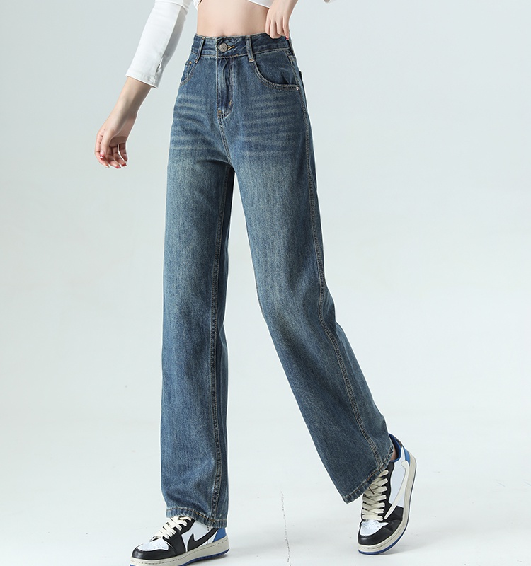 Slim all-match retro loose high quality jeans for women